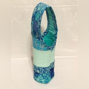 Homemade wine tote multi blue.
